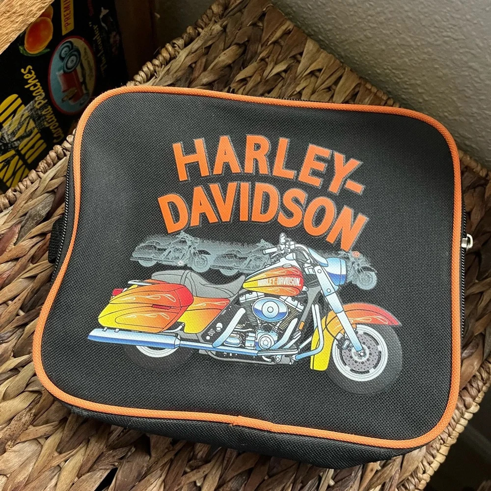 Harley Davidson Lunchbox perfect condition Biker logo canvas